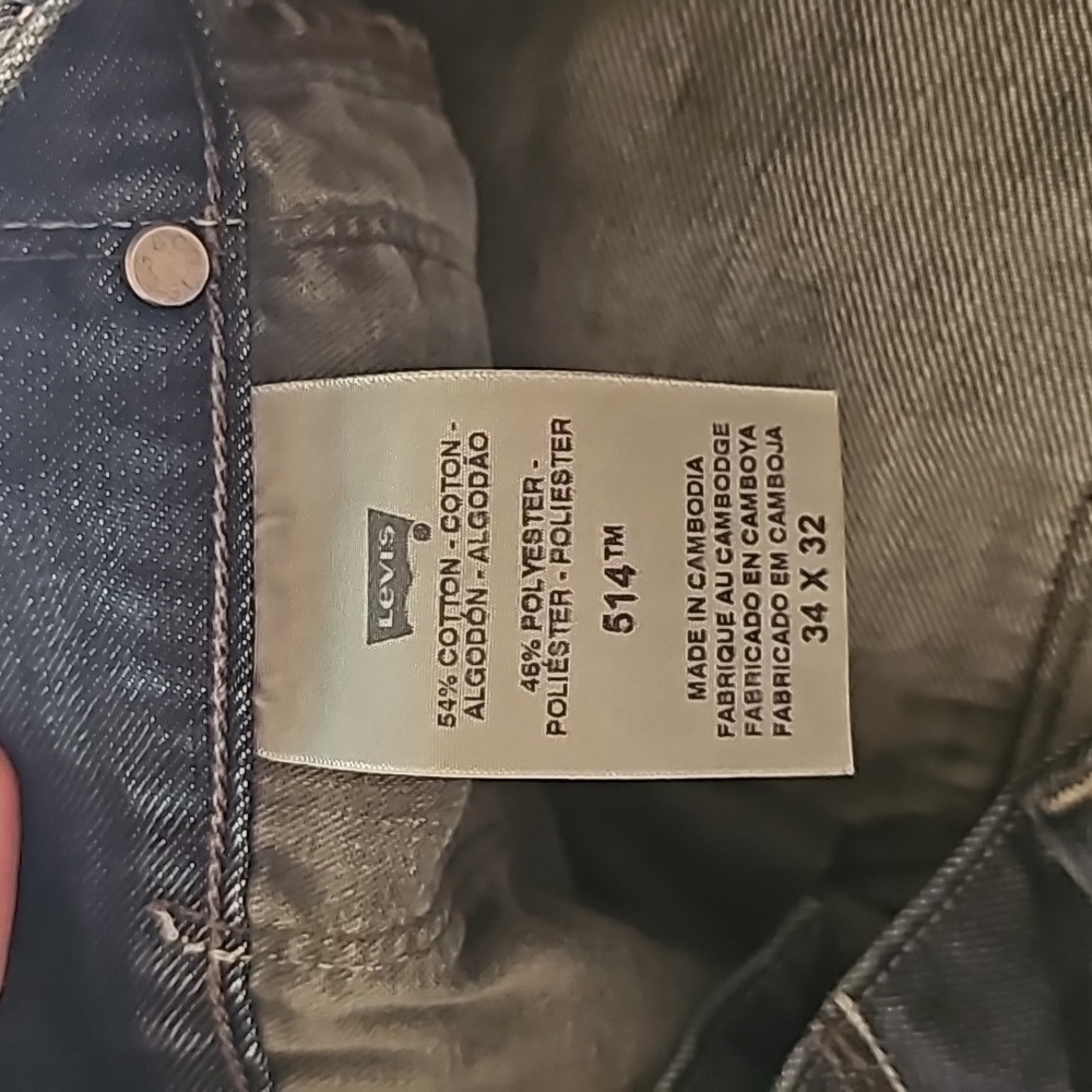 Men's levis 514TM blue jeans. W34 L32